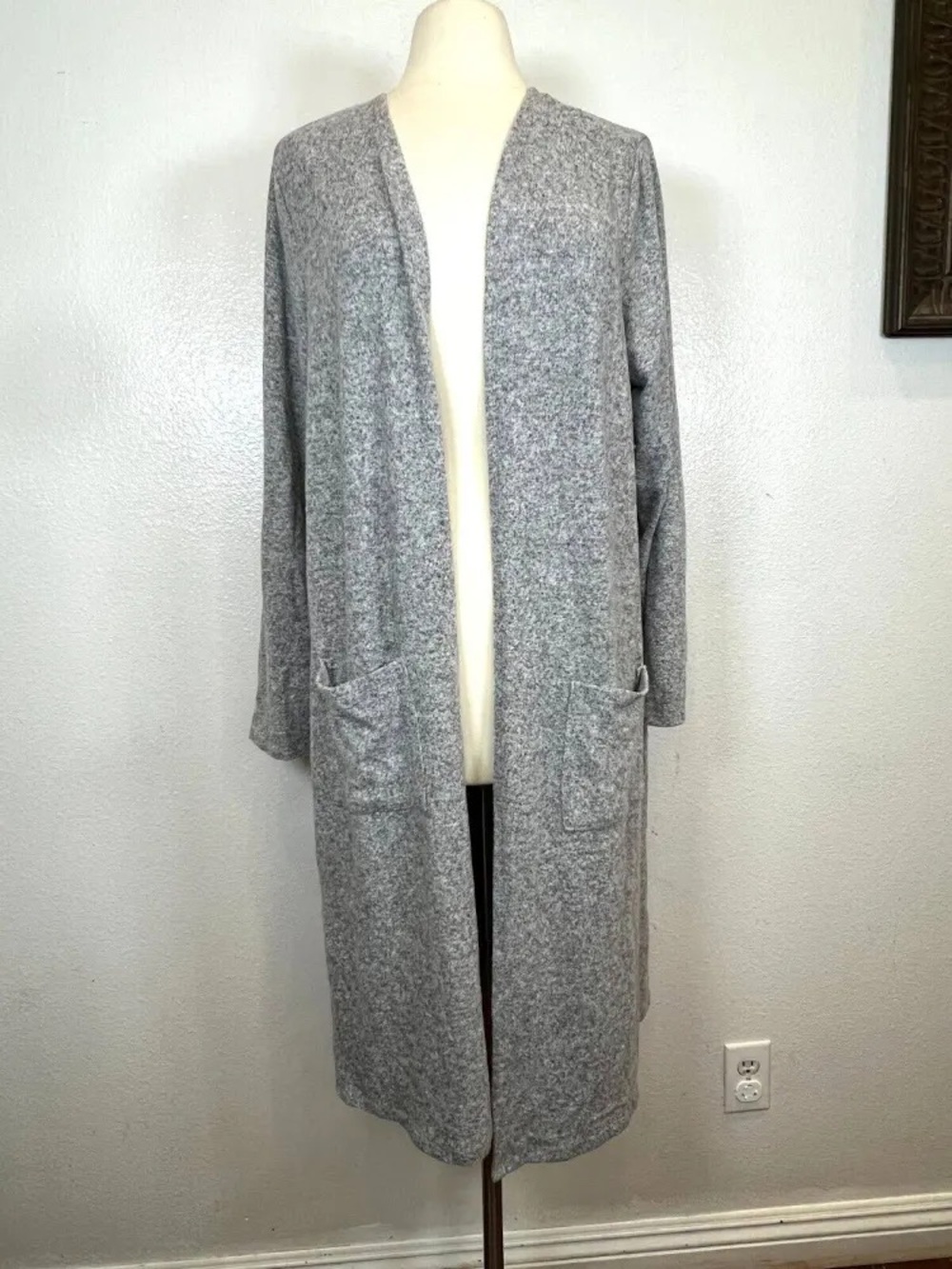 torrid Light Gray Open-Front Long Cardigan